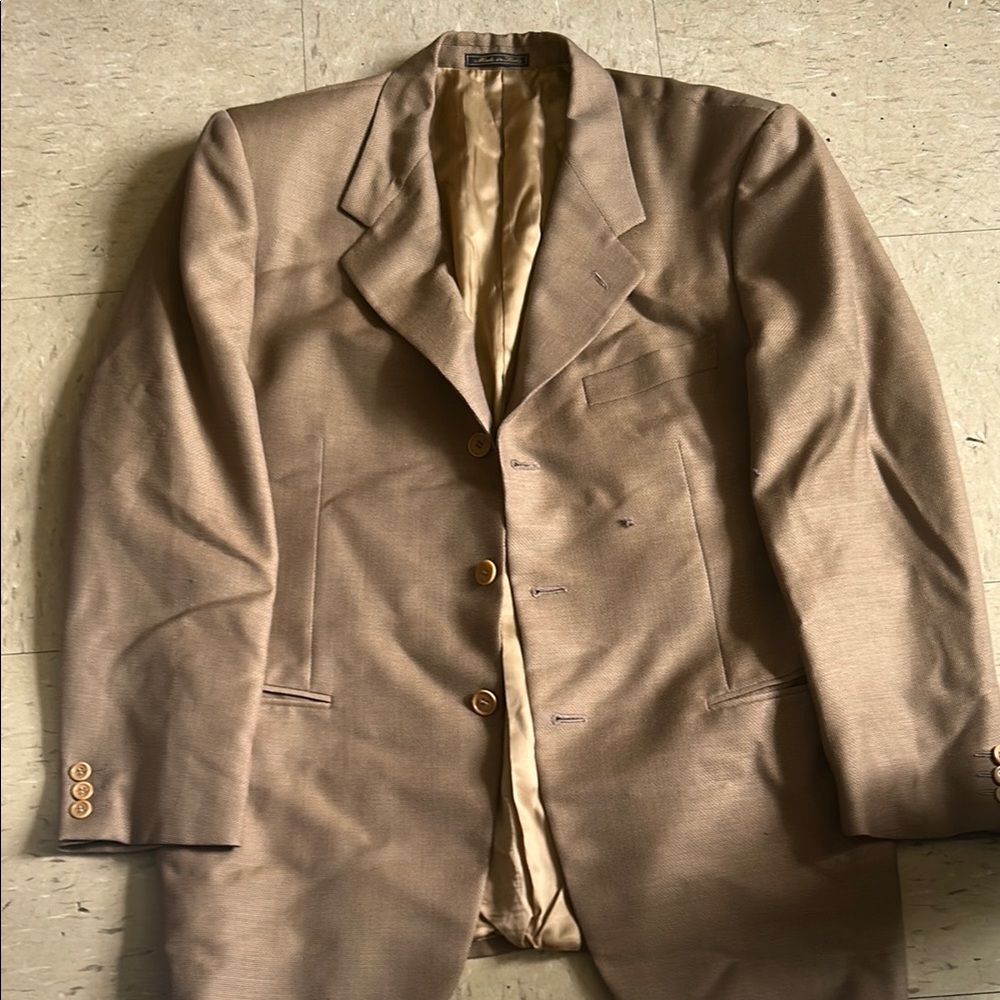 Brown Quilted Sport Coat with Satin Finish